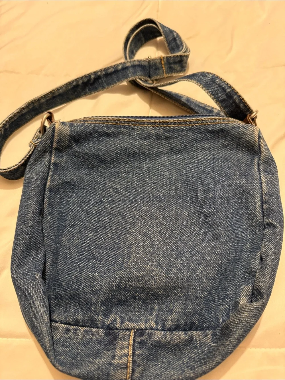 Denim Crossbody Bag in Blue - Casual Women's Shoulder Bag